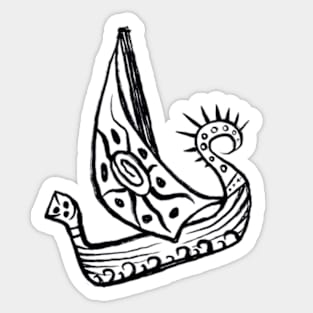 Warship Drawing - 16 (Black) Sticker